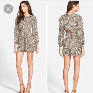 Leith cheetah print long sleeve romper